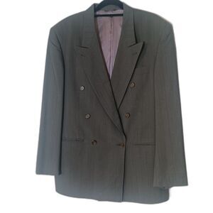 Vtg 80/90 Hugo Boss Suit Jacket Saks Fifth Ave 40R Old Money Styl Al Capone Wool